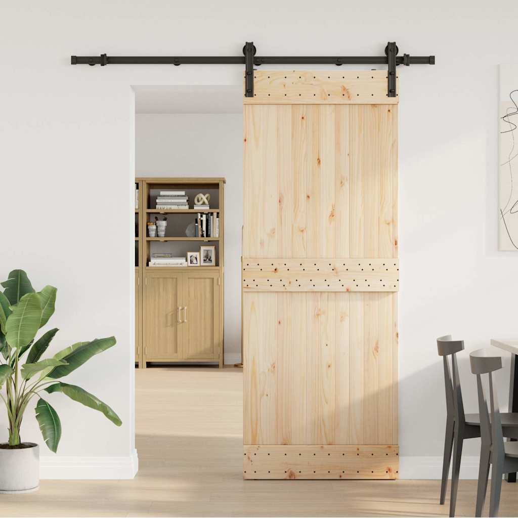 Boîte Vidaxl avec pièces pour porte coulissante 183 cm en acier noir