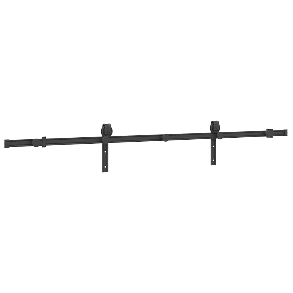Boîte Vidaxl avec pièces pour la porte coulissante 200 cm en acier noir