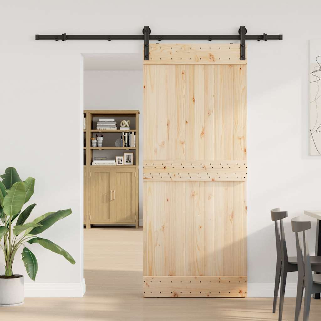 Boîte Vidaxl avec pièces pour la porte coulissante 200 cm en acier noir
