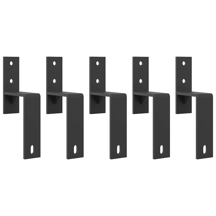 Portises de dérivation Vidaxl Portes de grange 5 pcs pour rails plats en acier en carbone