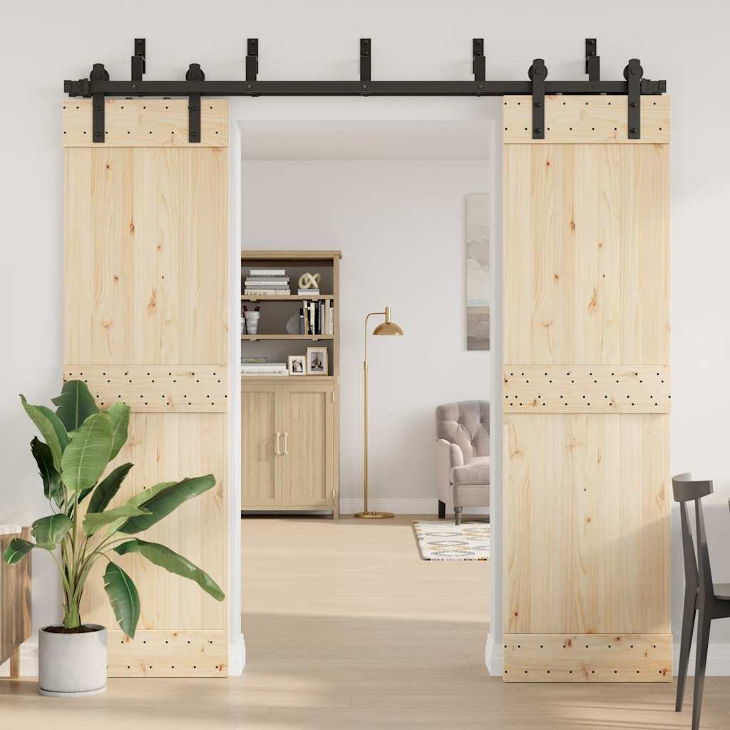 Portises de dérivation Vidaxl Portes de grange 5 pcs pour rails plats en acier en carbone