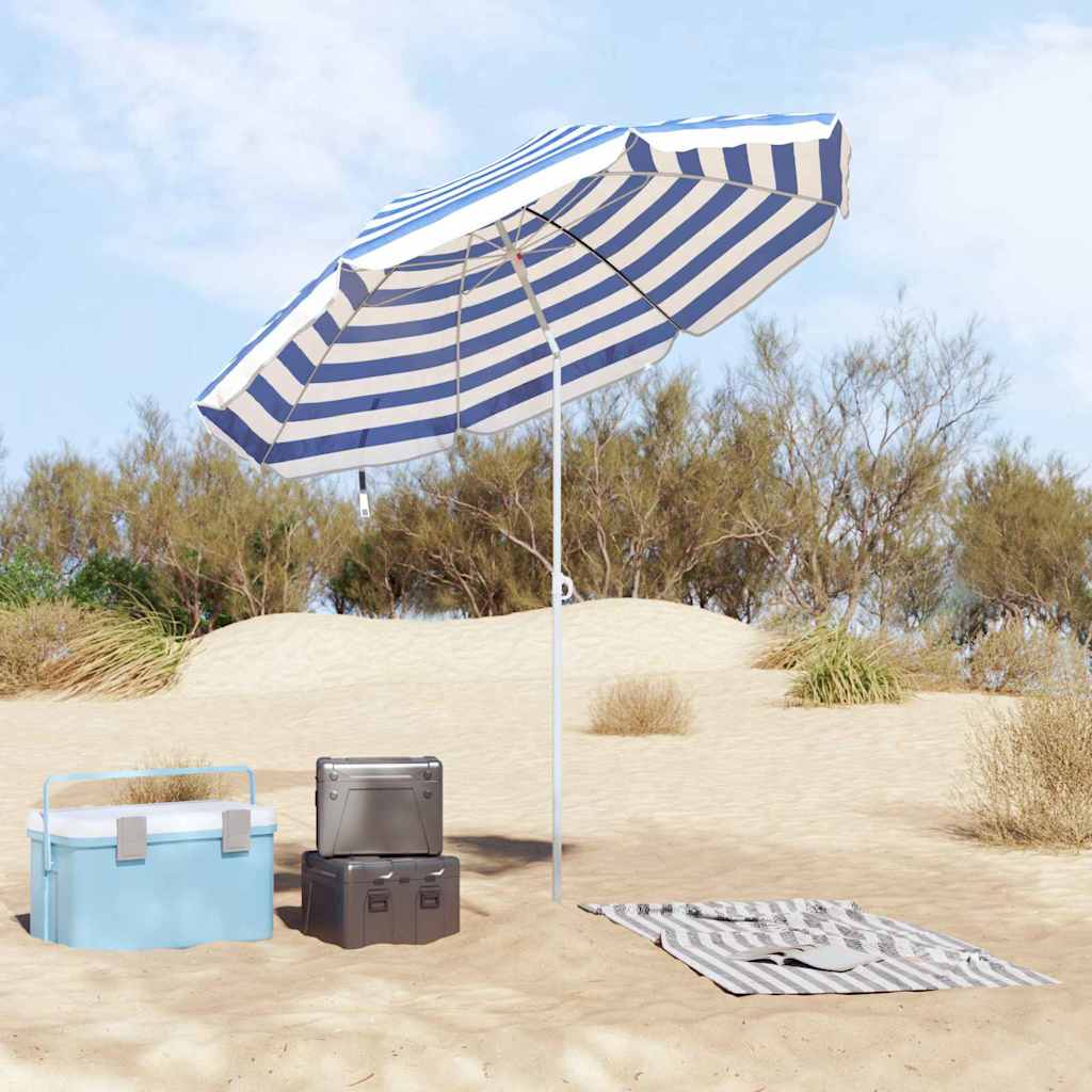 Vidaxx parasol bleu et blanc 161 x 161 x 193 cm polyester