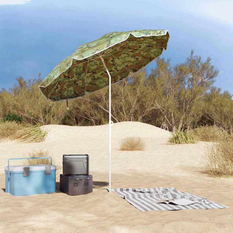 Vidaxx parasol de plage camouflage 206 x 206 x 212 cm polyester et métal
