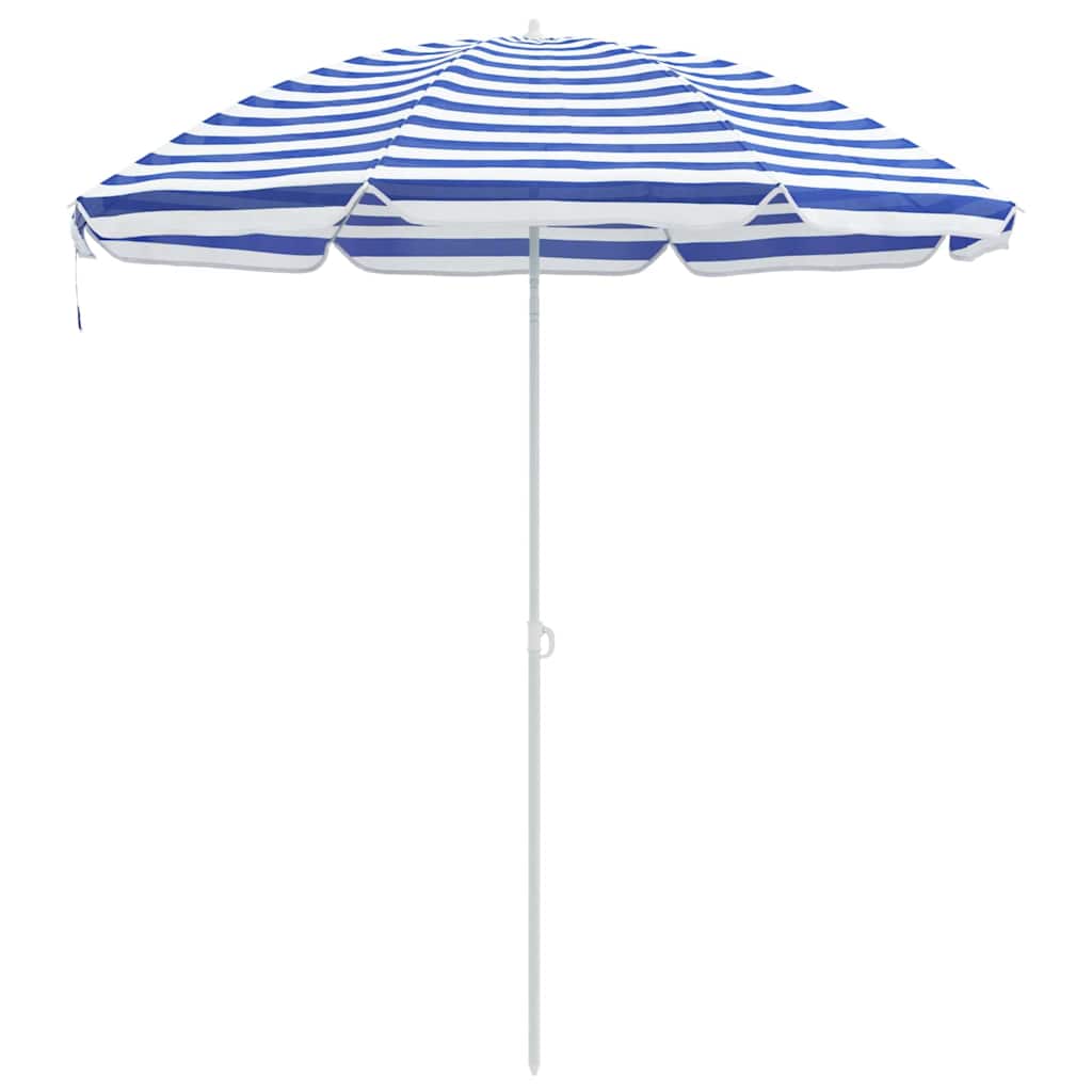 Parasol de plage VidaXL bleu et blanc 263 x 263 x 272 cm