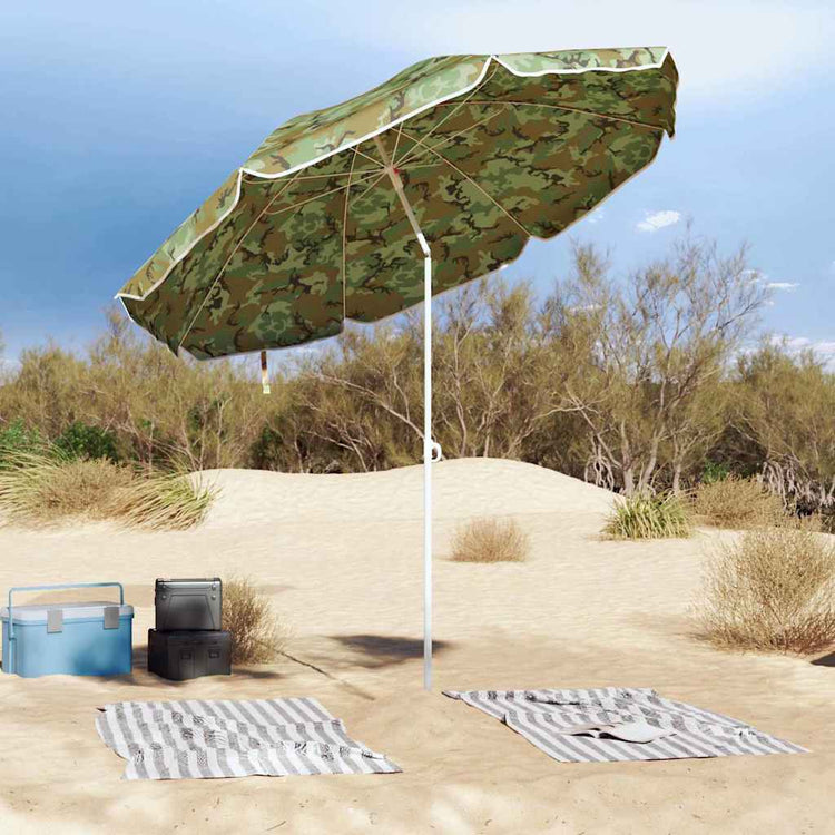 Vidaxx parasol de plage camouflage 263 x 263 x 272 cm polyester et métal