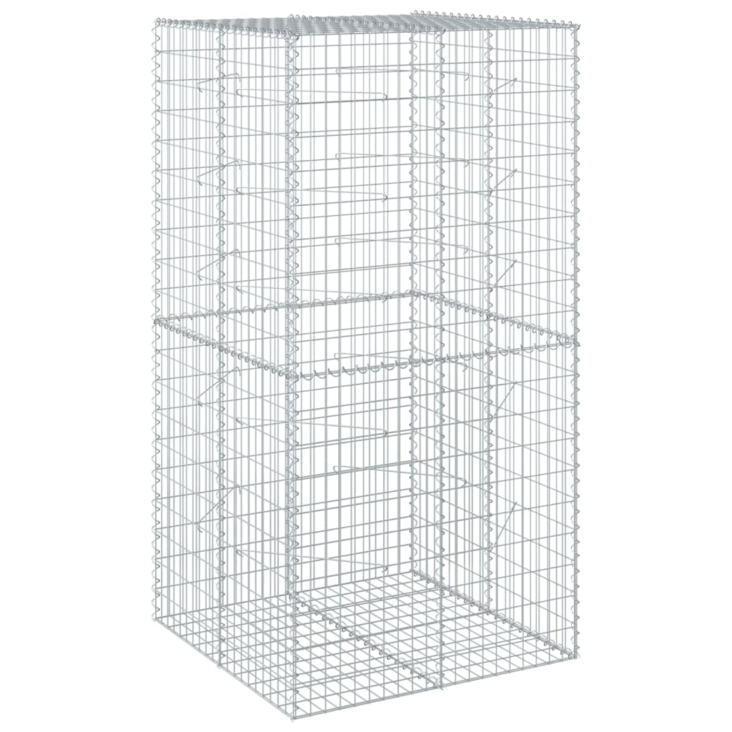 Vidaxl schanskorf 100x100x200 cm Galvanisé en fer argent couleur