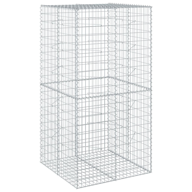 Vidaxl schanskorf 100x100x200 cm Galvanisé en fer argent couleur