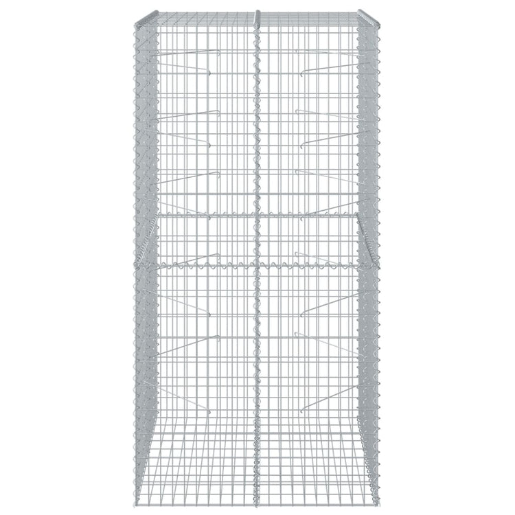 Vidaxl schanskorf 100x100x200 cm Galvanisé en fer argent couleur