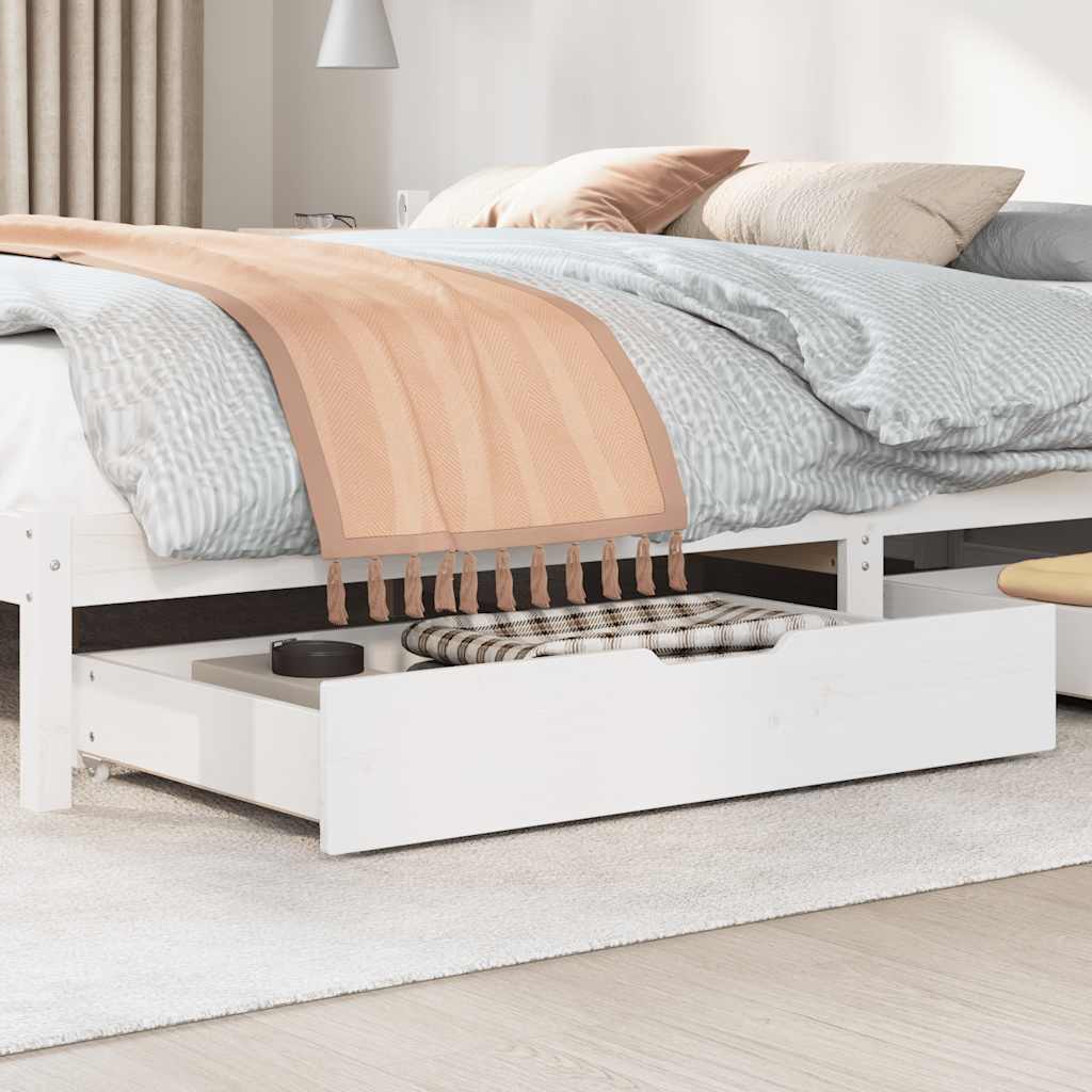 Vidaxl Berdlades 2 PCS 90x55x16 cm Pine solide blanc
