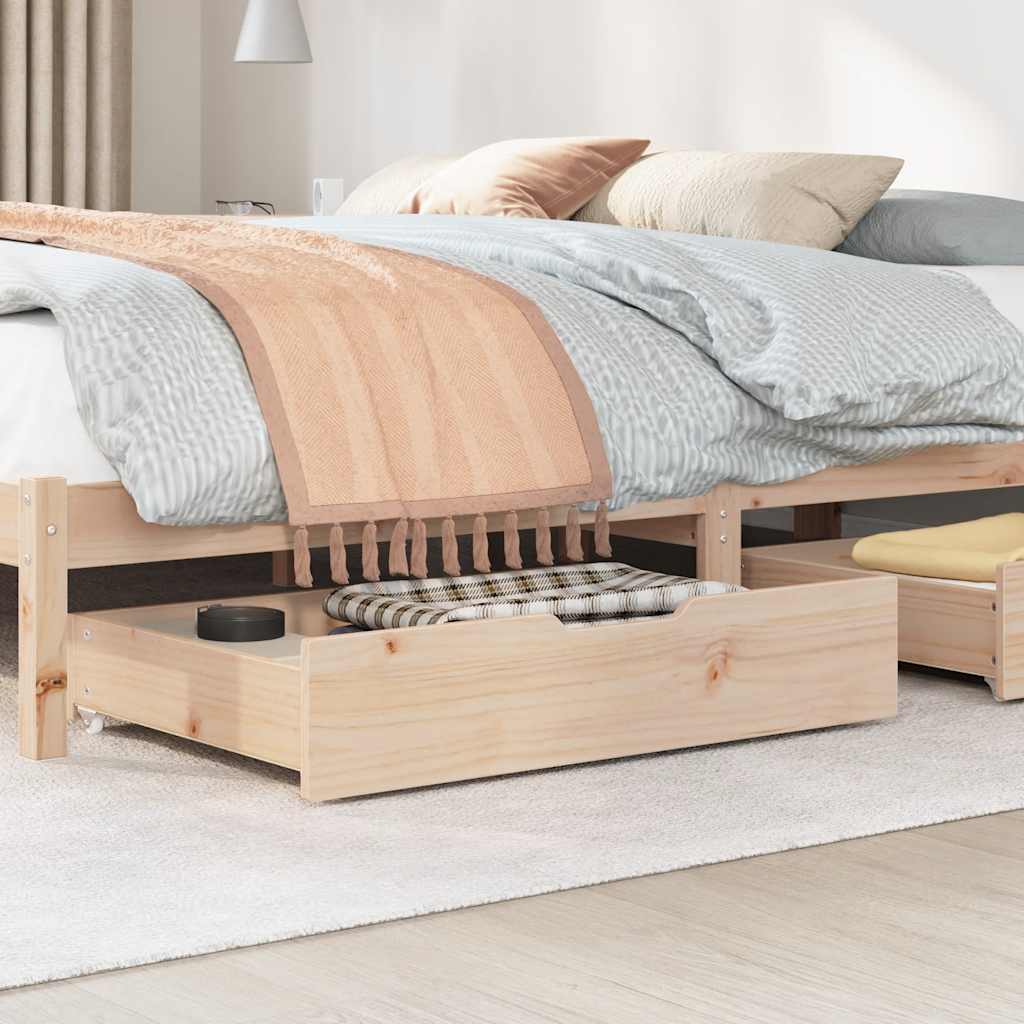 VIDAXL LES PLAIS 2 ST avec roues 80x55x16 cm Pine solide