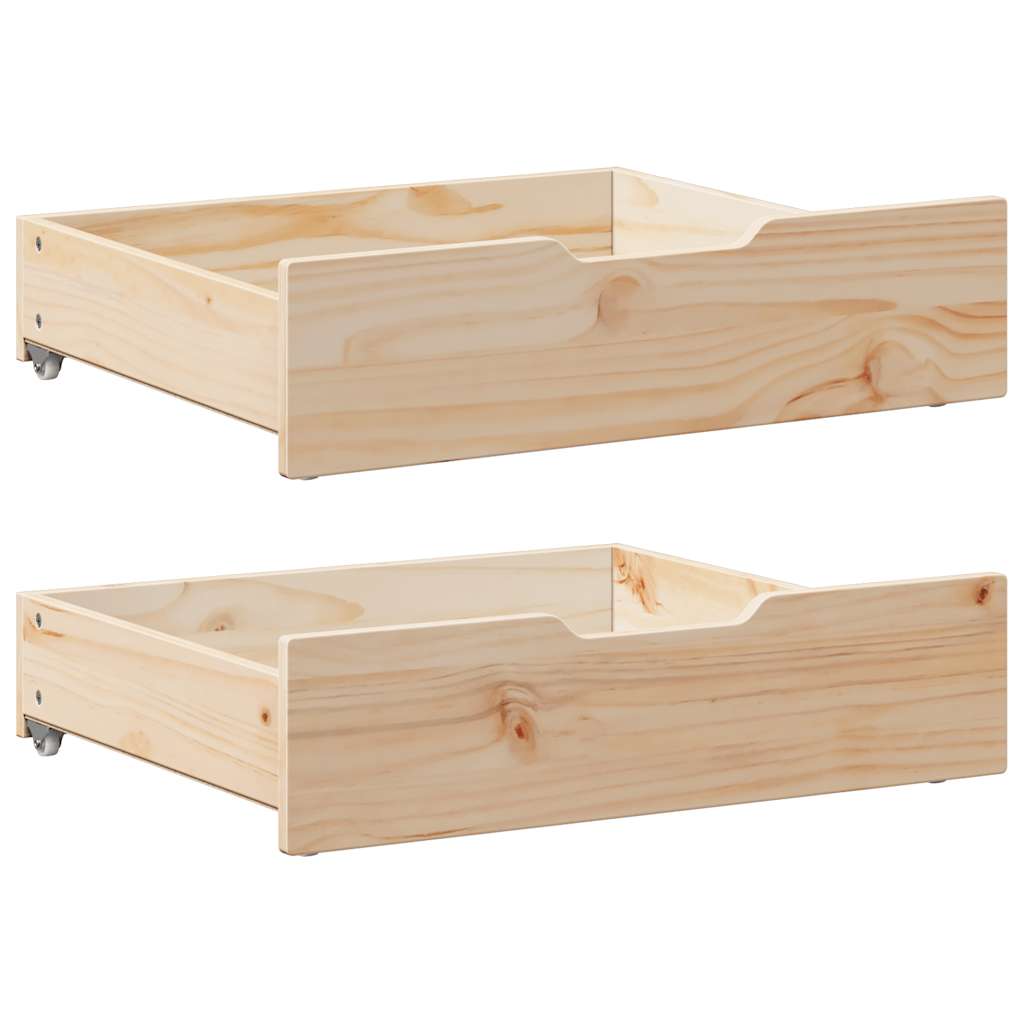 VIDAXL LAVES 2 ST avec roues 75x55x16 cm Pine solide