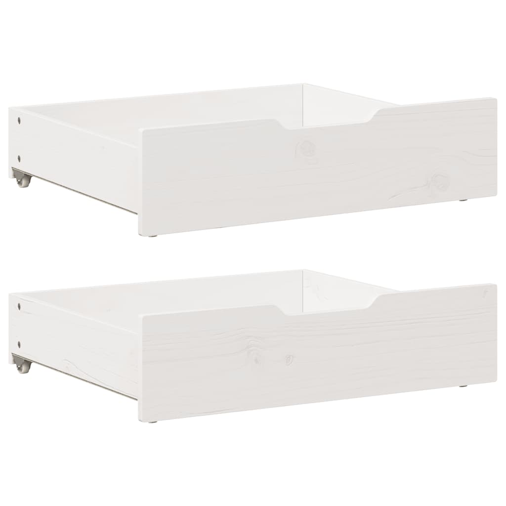 VIDAXL LES PLIDES 2 PCS 75X55X16 CM PINE SOLID BLANC BLANC