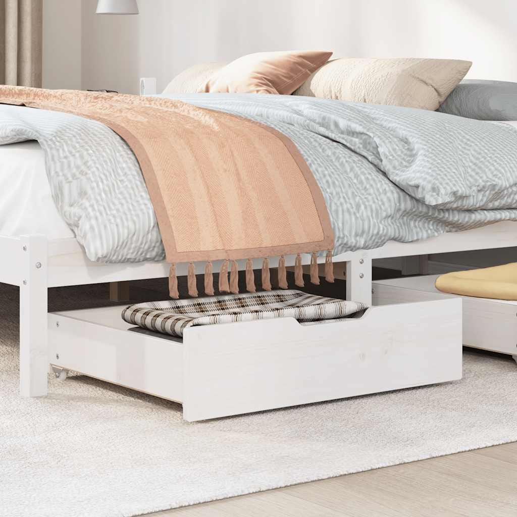 VIDAXL LES PLIDES 2 PCS 75X55X16 CM PINE SOLID BLANC BLANC