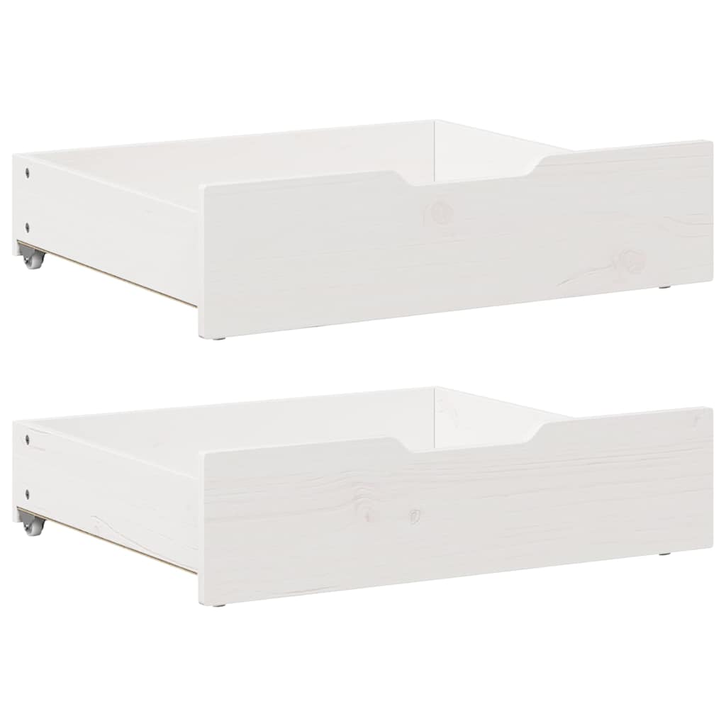 VIDAXL LES PLIDES 2 PCS 65X55X16 CM PINE SOLID BLANC WHITE