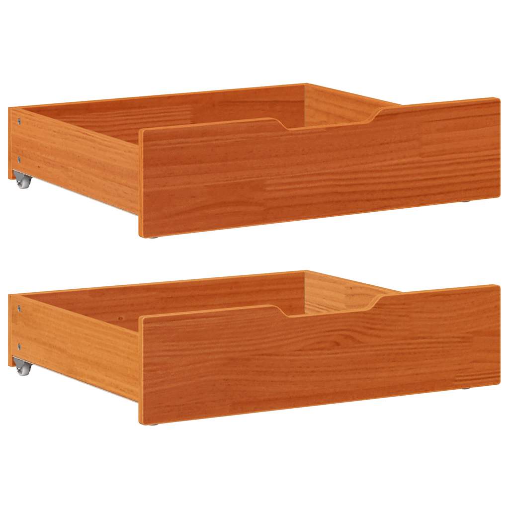VIDAXL LES PLACES 2 PCS 65X55X16 Lavage en pin massif brun