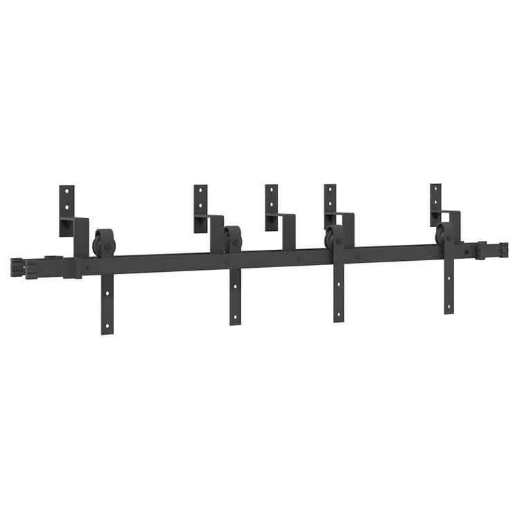 Vidaxxl boîte avec pièces pour porte coulissante 152,5 cm acier noir