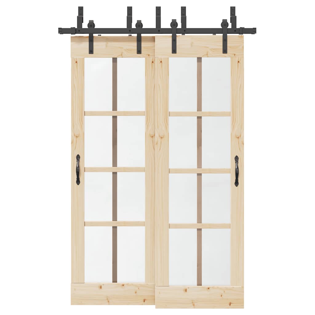 Vidaxxl boîte avec pièces pour porte coulissante 152,5 cm acier noir