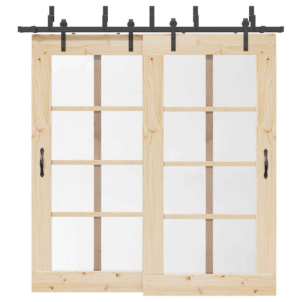 Vidaxxl boîte avec pièces pour porte coulissante 213,5 cm acier noir