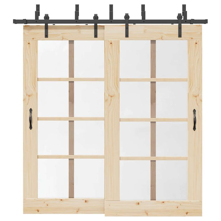 Vidaxxl boîte avec pièces pour porte coulissante 213,5 cm acier noir