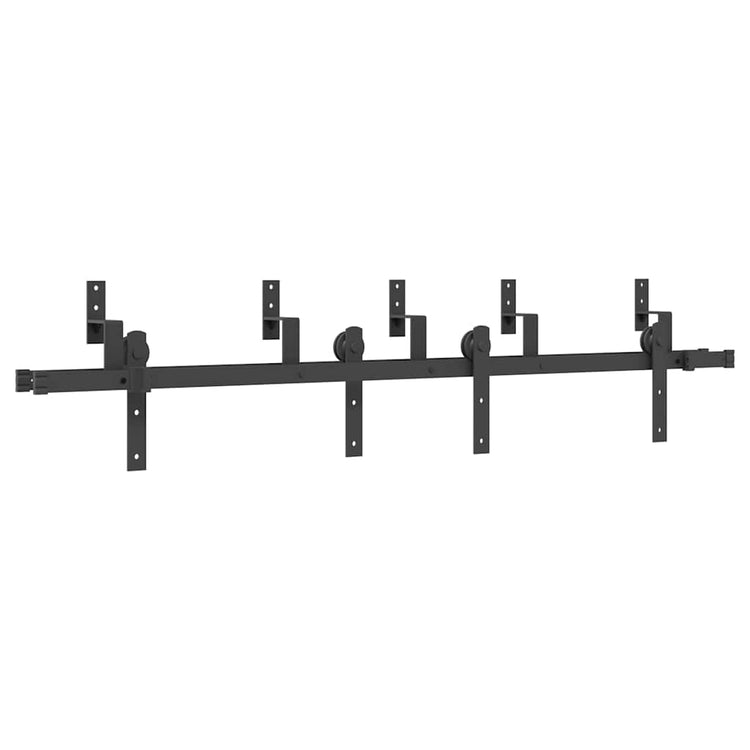 Vidaxxl boîte avec pièces pour porte coulissante 183 cm acier noir