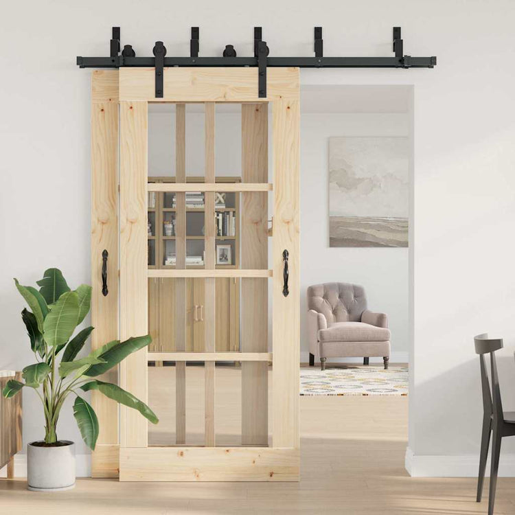 Vidaxxl boîte avec pièces pour porte coulissante 183 cm acier noir