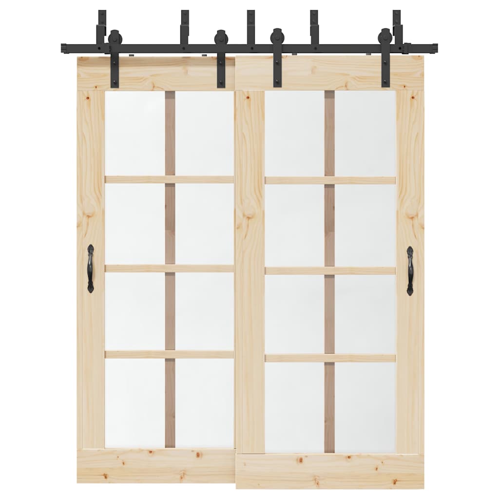 Vidaxxl boîte avec pièces pour porte coulissante 183 cm acier noir