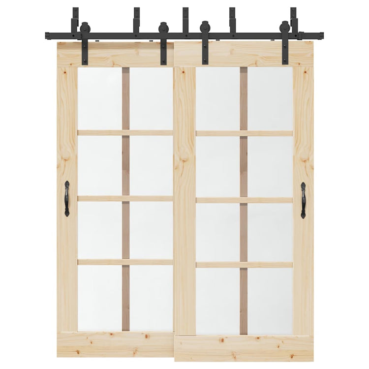 Vidaxxl boîte avec pièces pour porte coulissante 183 cm acier noir