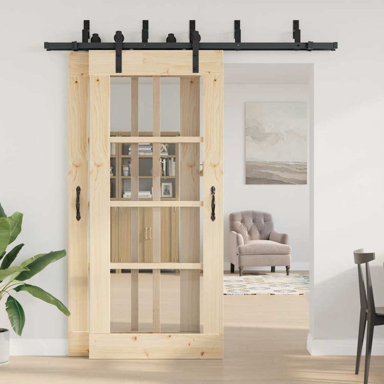 Vidaxxl boîte avec pièces pour porte coulissante 200 cm acier noir