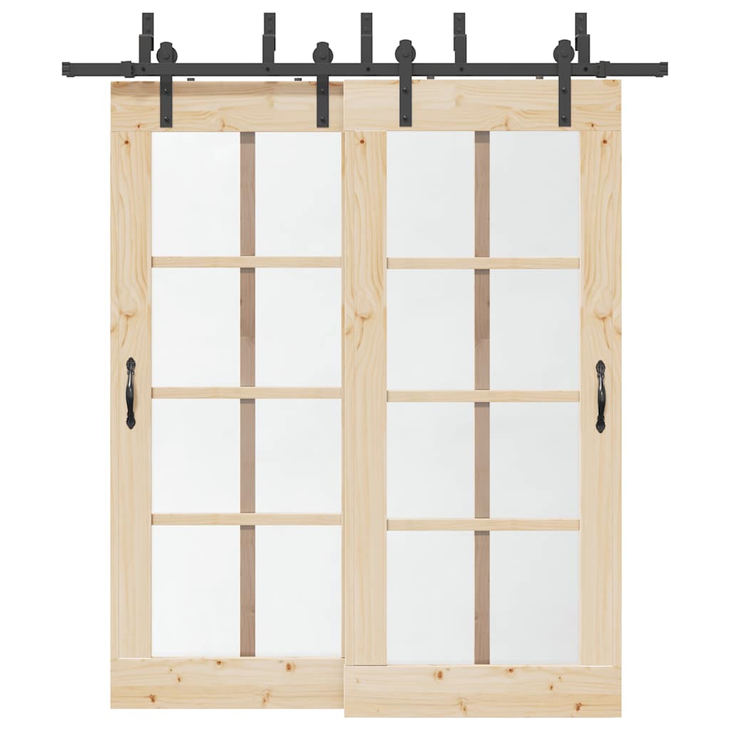 Vidaxxl boîte avec pièces pour porte coulissante 200 cm acier noir