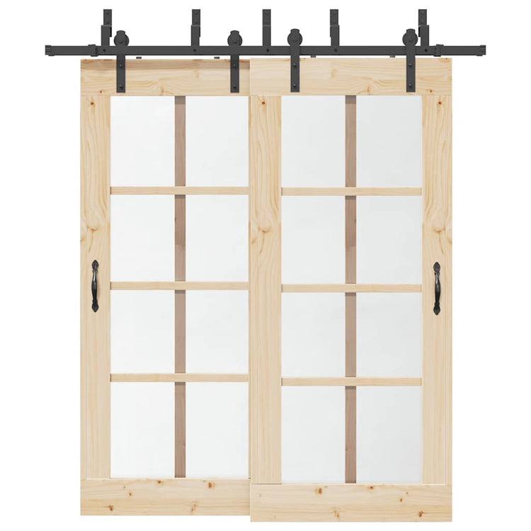 Vidaxxl boîte avec pièces pour porte coulissante 200 cm acier noir