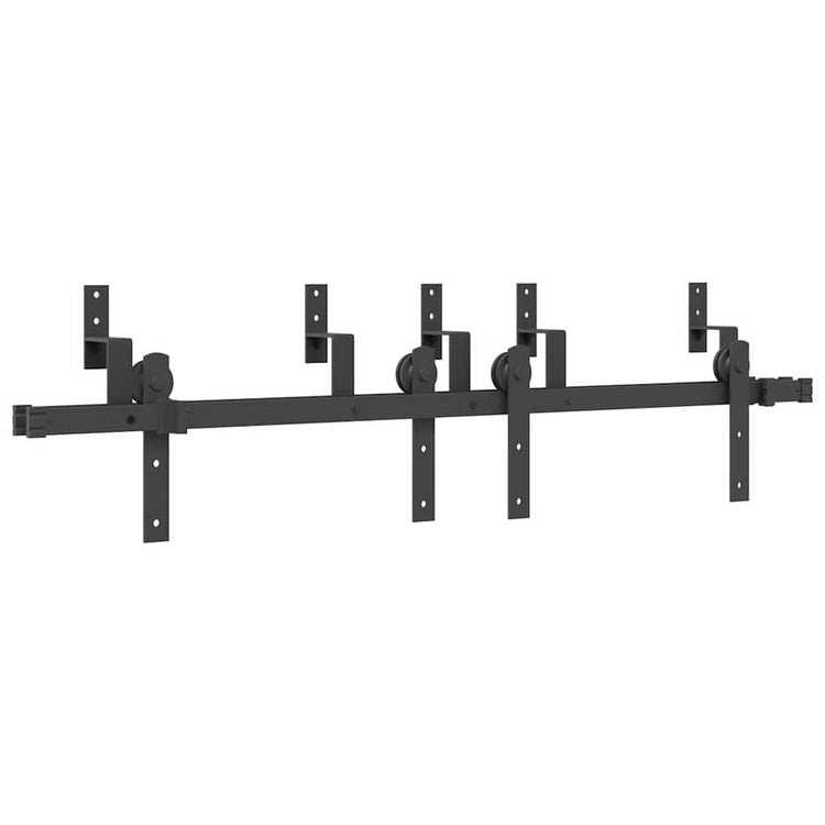 Vidaxxl boîte avec pièces pour porte coulissante 152,5 cm acier noir