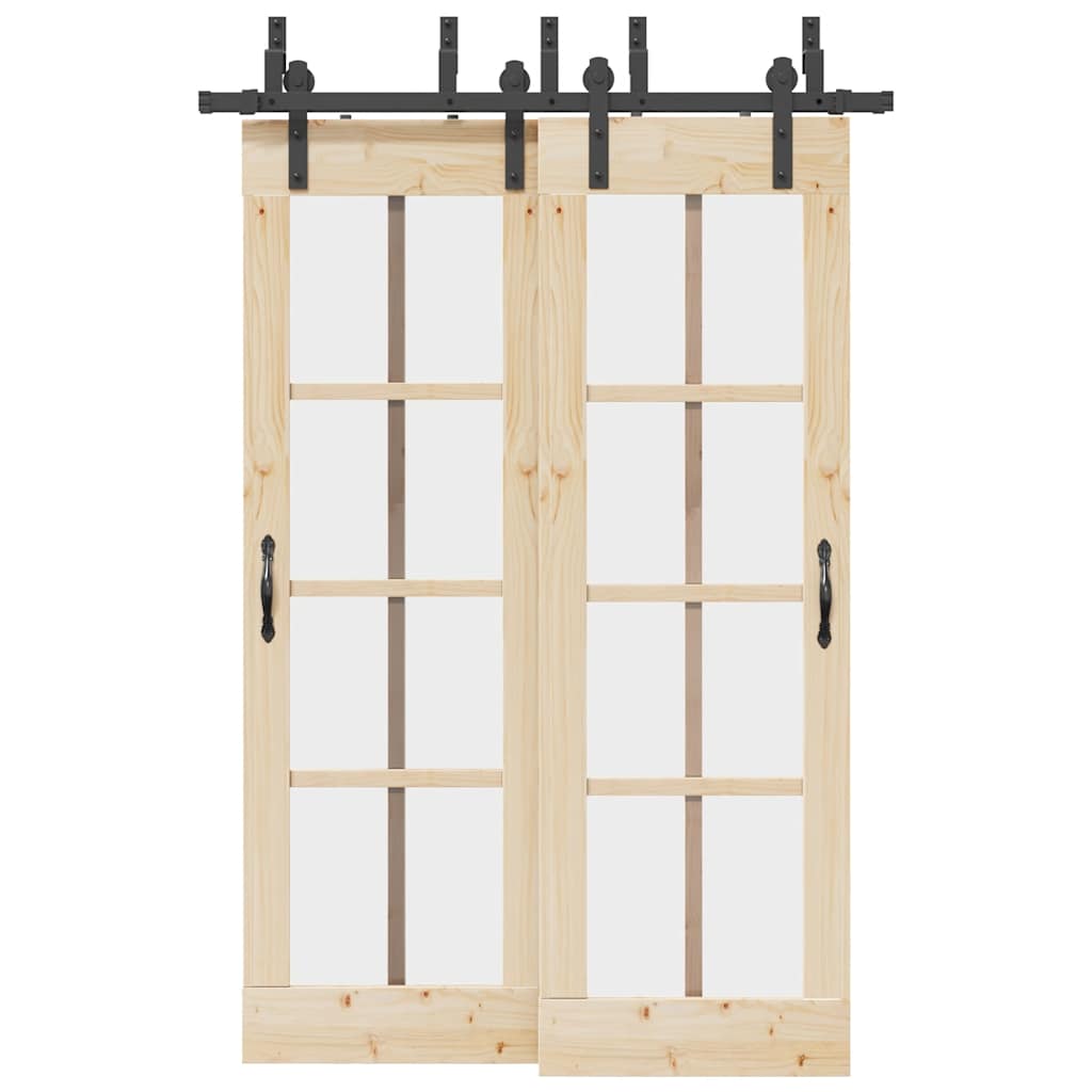Vidaxxl boîte avec pièces pour porte coulissante 152,5 cm acier noir