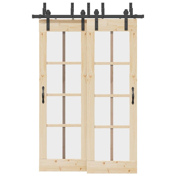 Vidaxxl boîte avec pièces pour porte coulissante 152,5 cm acier noir