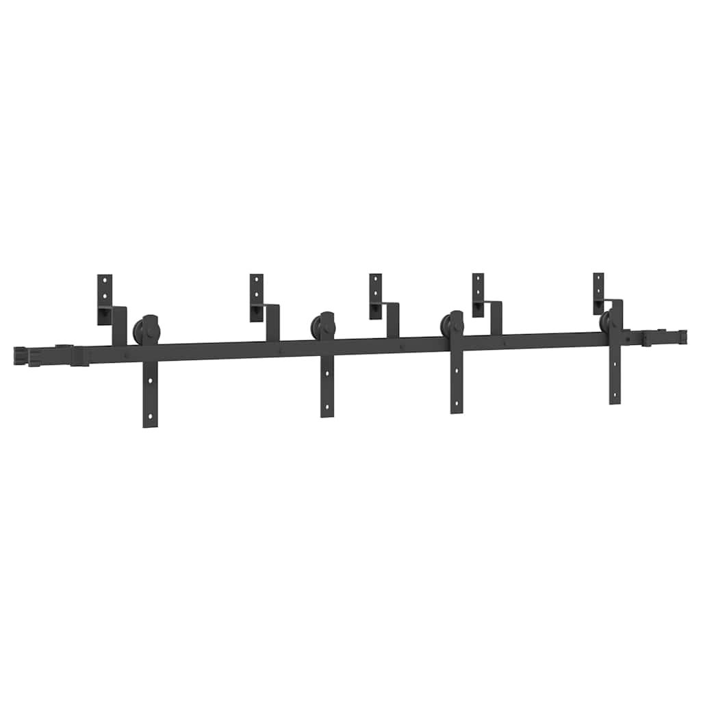 Vidaxxl boîte avec pièces pour porte coulissante 213,5 cm acier noir