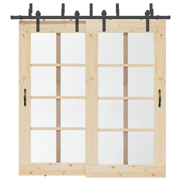 Vidaxxl boîte avec pièces pour porte coulissante 213,5 cm acier noir