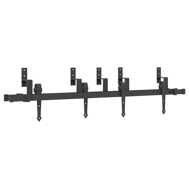 Vidaxxl boîte avec pièces pour porte coulissante 152,5 cm acier noir