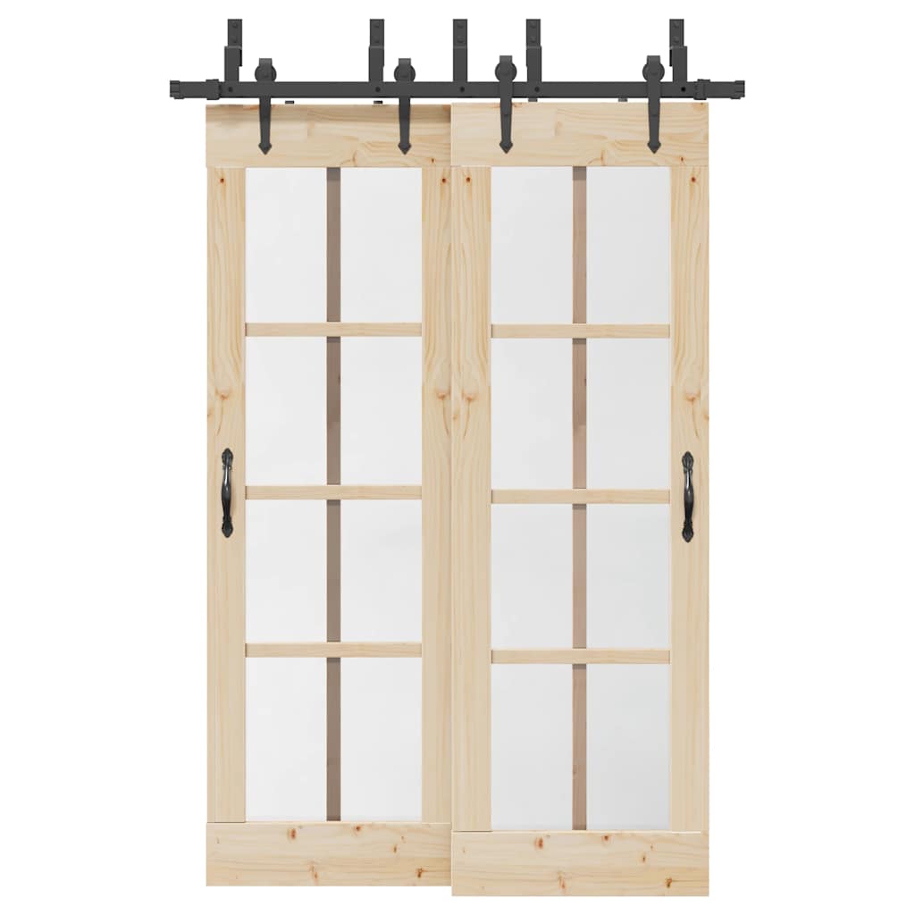 Vidaxxl boîte avec pièces pour porte coulissante 152,5 cm acier noir