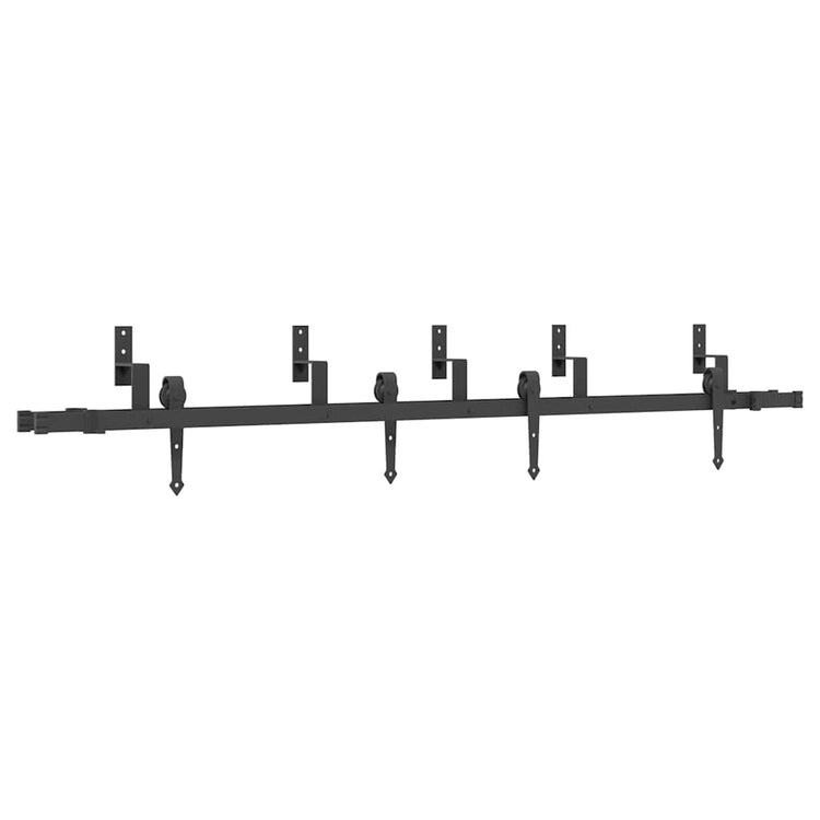 Vidaxxl boîte avec pièces pour porte coulissante 213,5 cm acier noir