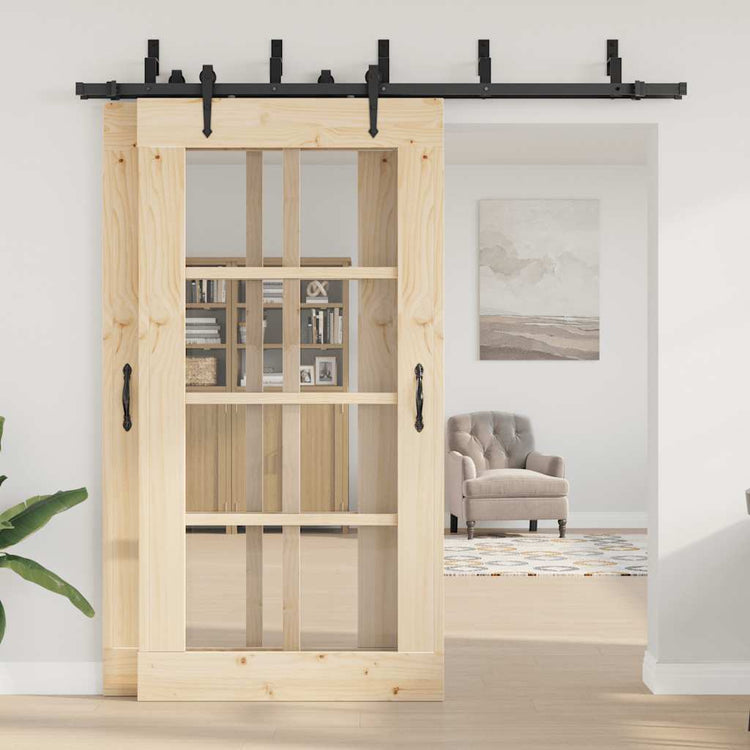 Vidaxxl boîte avec pièces pour porte coulissante 213,5 cm acier noir