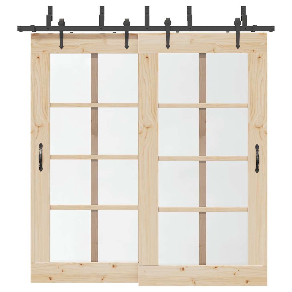 Vidaxxl boîte avec pièces pour porte coulissante 213,5 cm acier noir