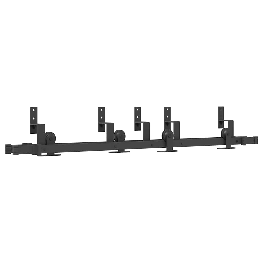 Vidaxxl boîte avec pièces pour porte coulissante 152,5 cm acier noir