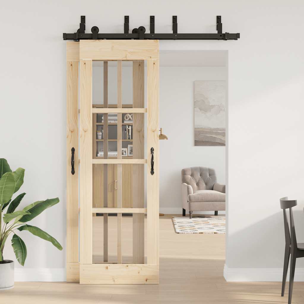 Vidaxxl boîte avec pièces pour porte coulissante 152,5 cm acier noir