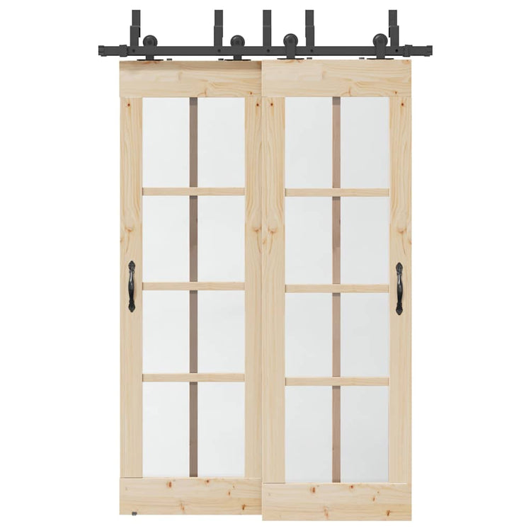 Vidaxxl boîte avec pièces pour porte coulissante 152,5 cm acier noir