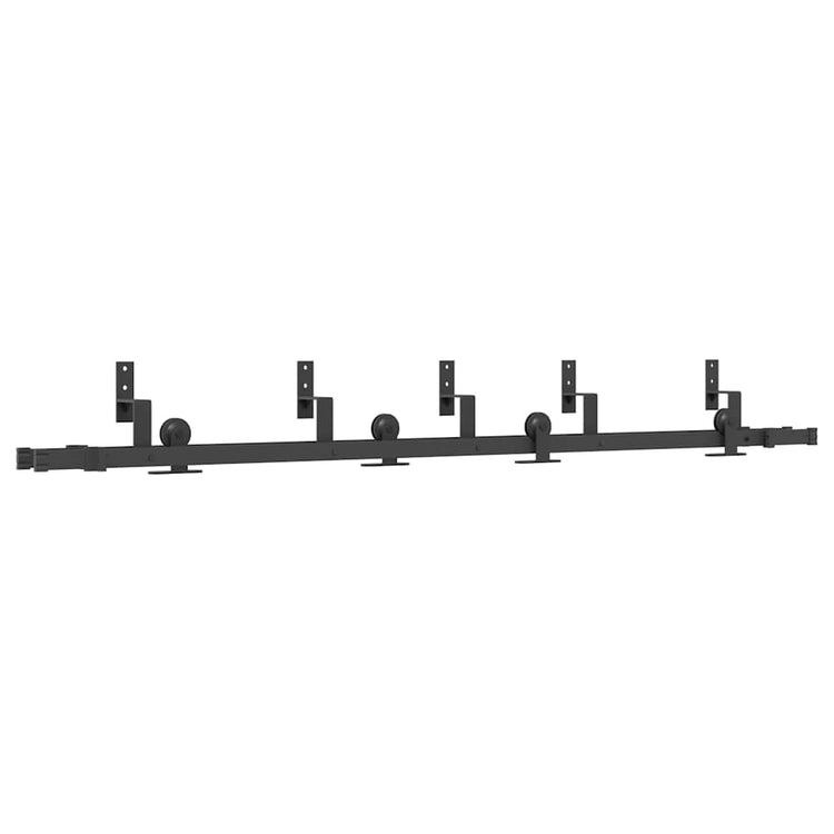 Vidaxxl boîte avec pièces pour porte coulissante 213,5 cm acier noir