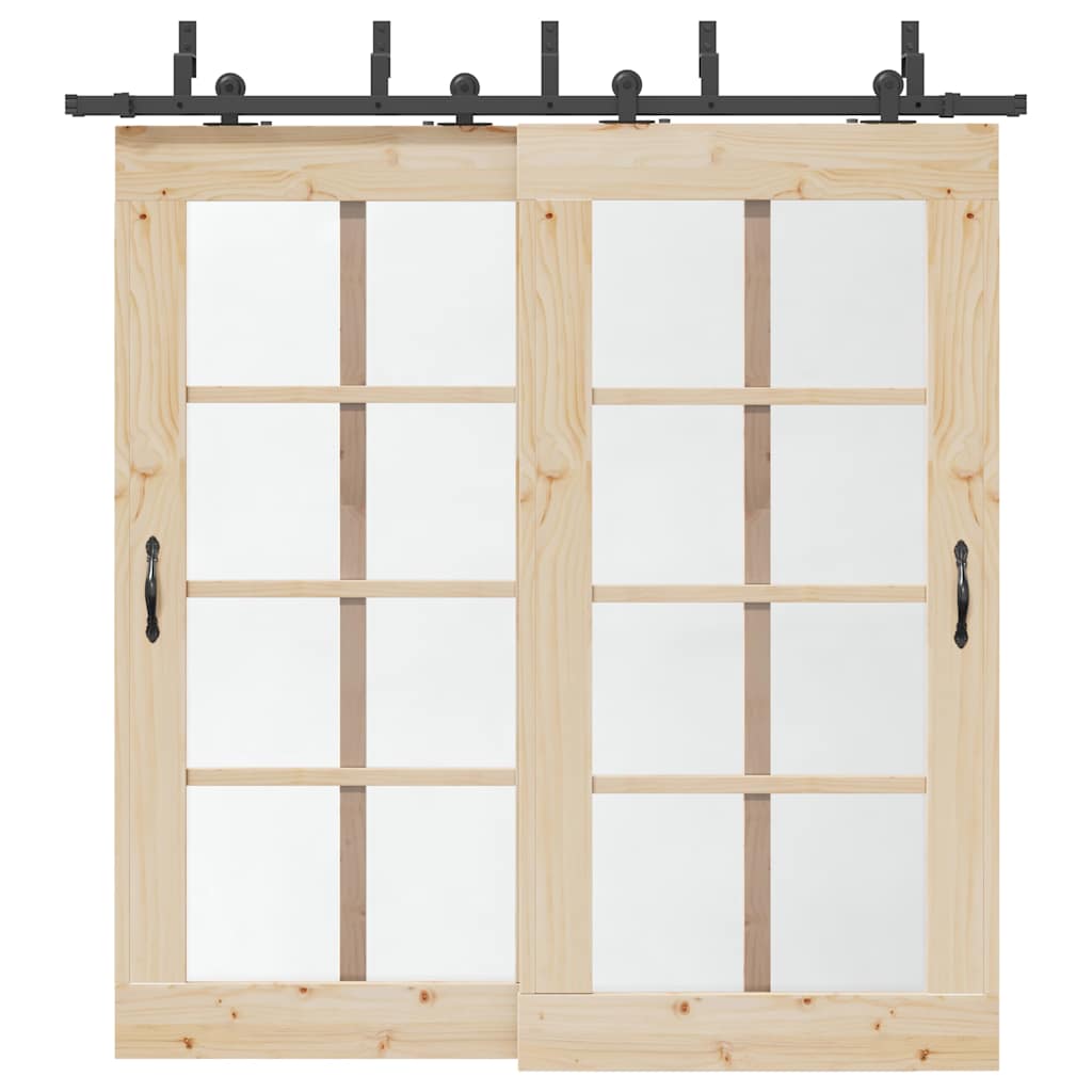 Vidaxxl boîte avec pièces pour porte coulissante 213,5 cm acier noir