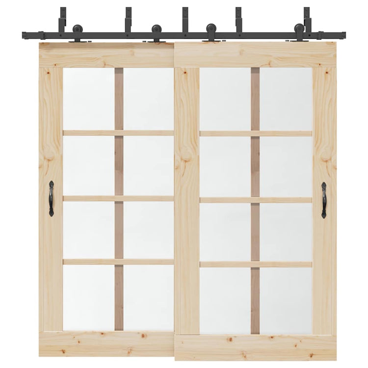 Vidaxxl boîte avec pièces pour porte coulissante 213,5 cm acier noir
