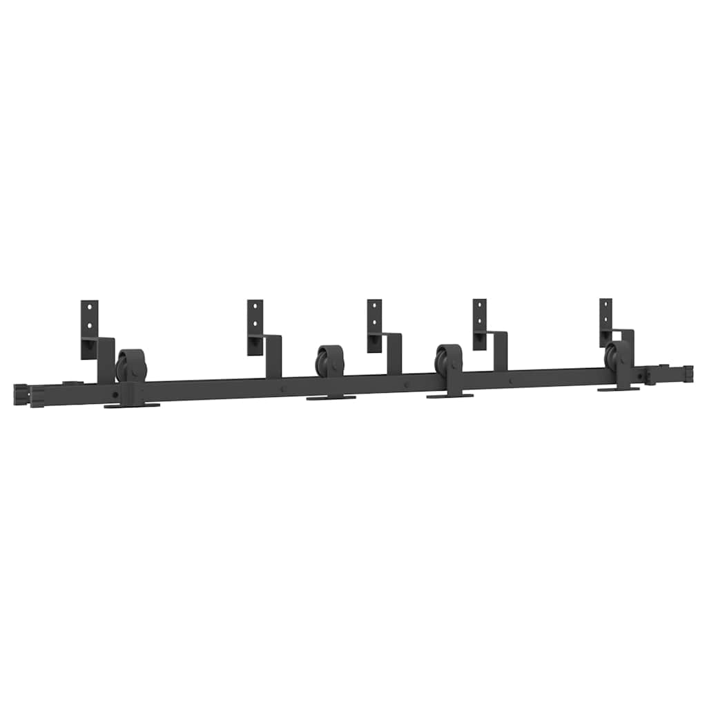 Vidaxxl boîte avec pièces pour porte coulissante 183 cm acier noir