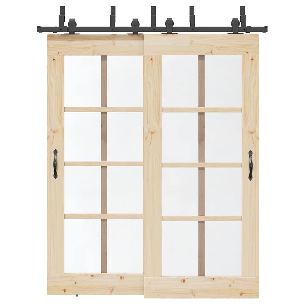 Vidaxxl boîte avec pièces pour porte coulissante 183 cm acier noir