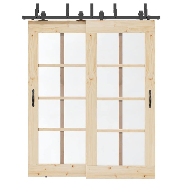 Vidaxxl boîte avec pièces pour porte coulissante 183 cm acier noir