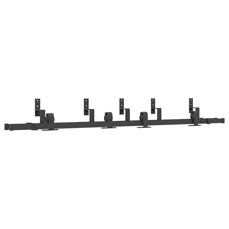 Vidaxxl boîte avec pièces pour porte coulissante 200 cm acier noir